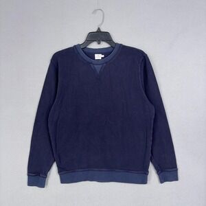 Sunspel Sweatshirt Mens Medium Blue Loopback Cotton Crewneck Pullover England